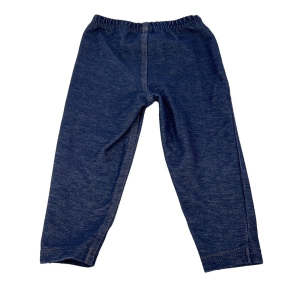 Baby Girl's Leggings - 4 Pair in Blue Denim, Pink, Burgundy, & Black - Size 12 M - Picture 3 of 10